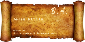 Benis Attila névjegykártya