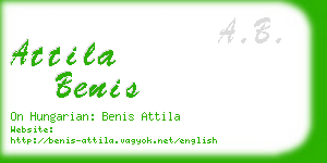 attila benis business card
